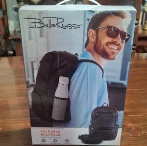 Bella Russo Black Packable Backpack and Hip Pack